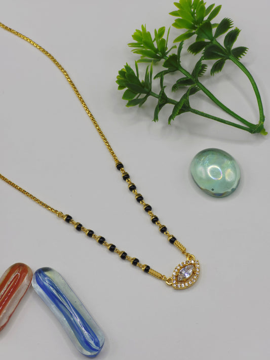 Eye CZ Pendant 18k Gold-Plated Mangalsutra