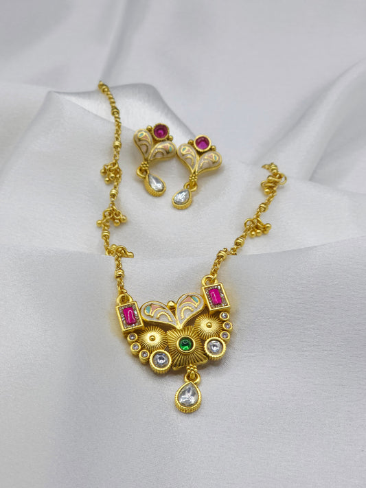 Ava Swarovski jadtar 18k gold plated Chain-Pendant
